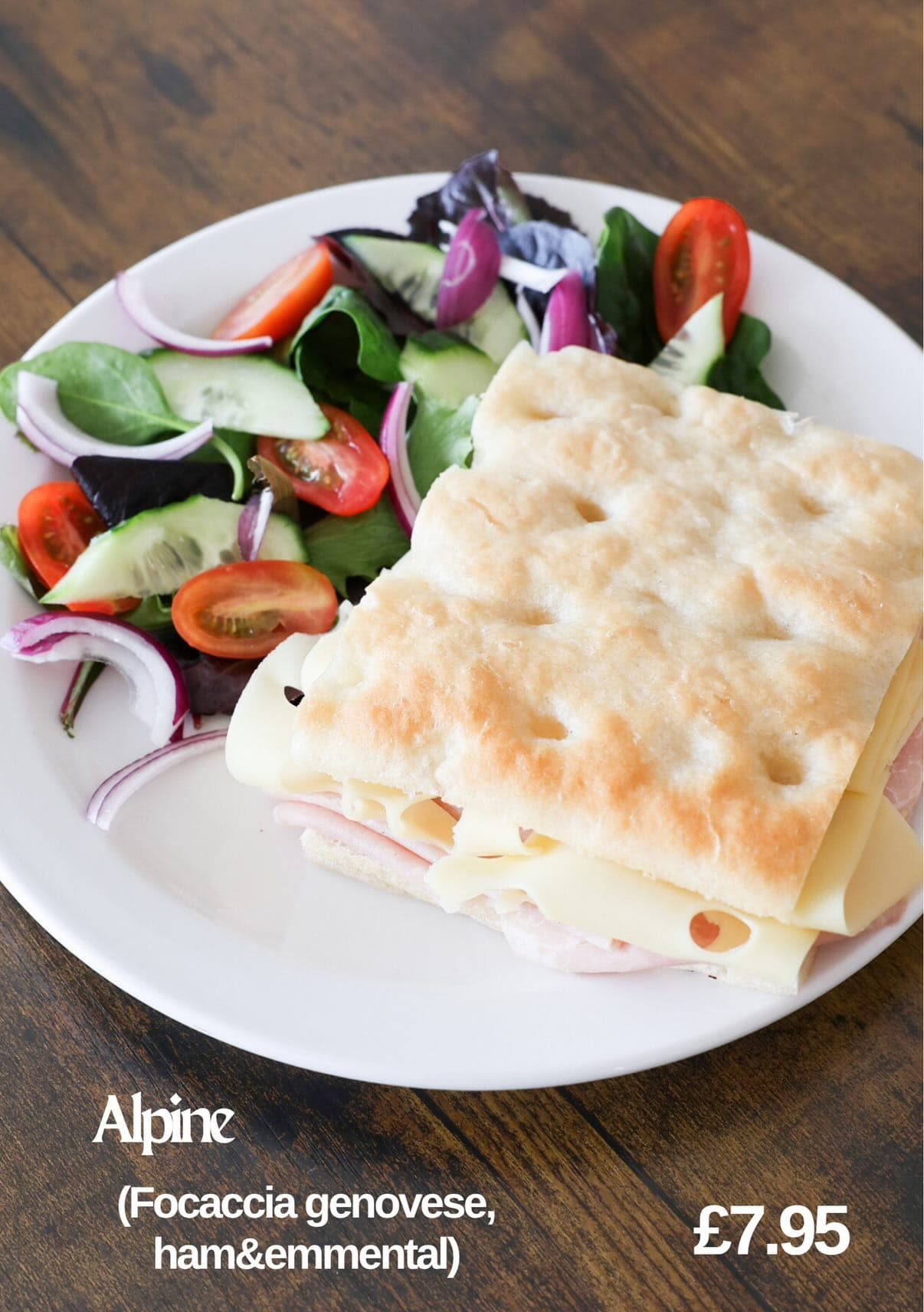 Alpine focaccia with ham and emmental at Roxy's Cafe Southport