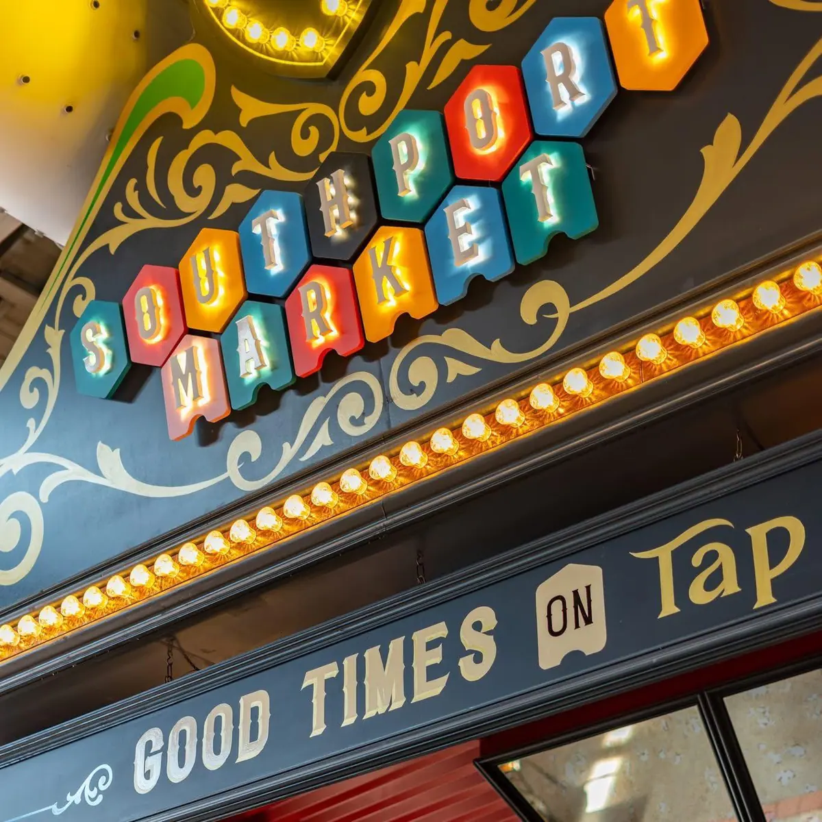 Southport Market entrance on King Street, PR8 1LA