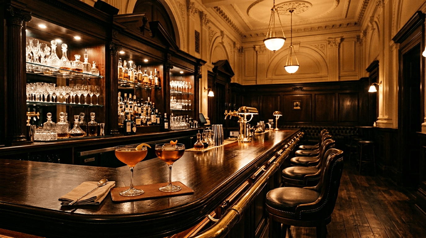 Gemini Lounge Lord Street interior, cocktail bar in the old bank building