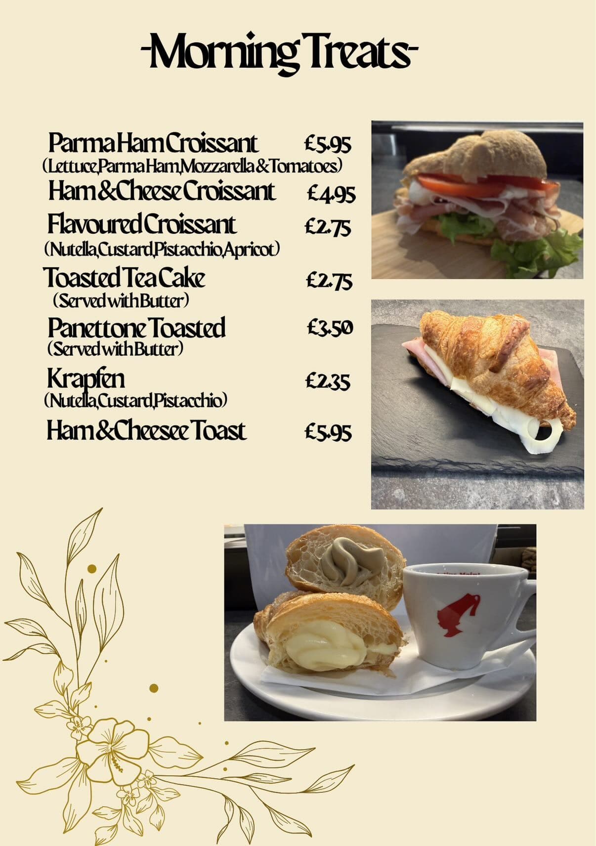 Roxy's Cafe Southport morning treats menu