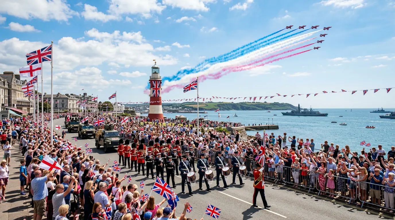 Southport Armed Forces Festival — military parade on the seafront with fly-over